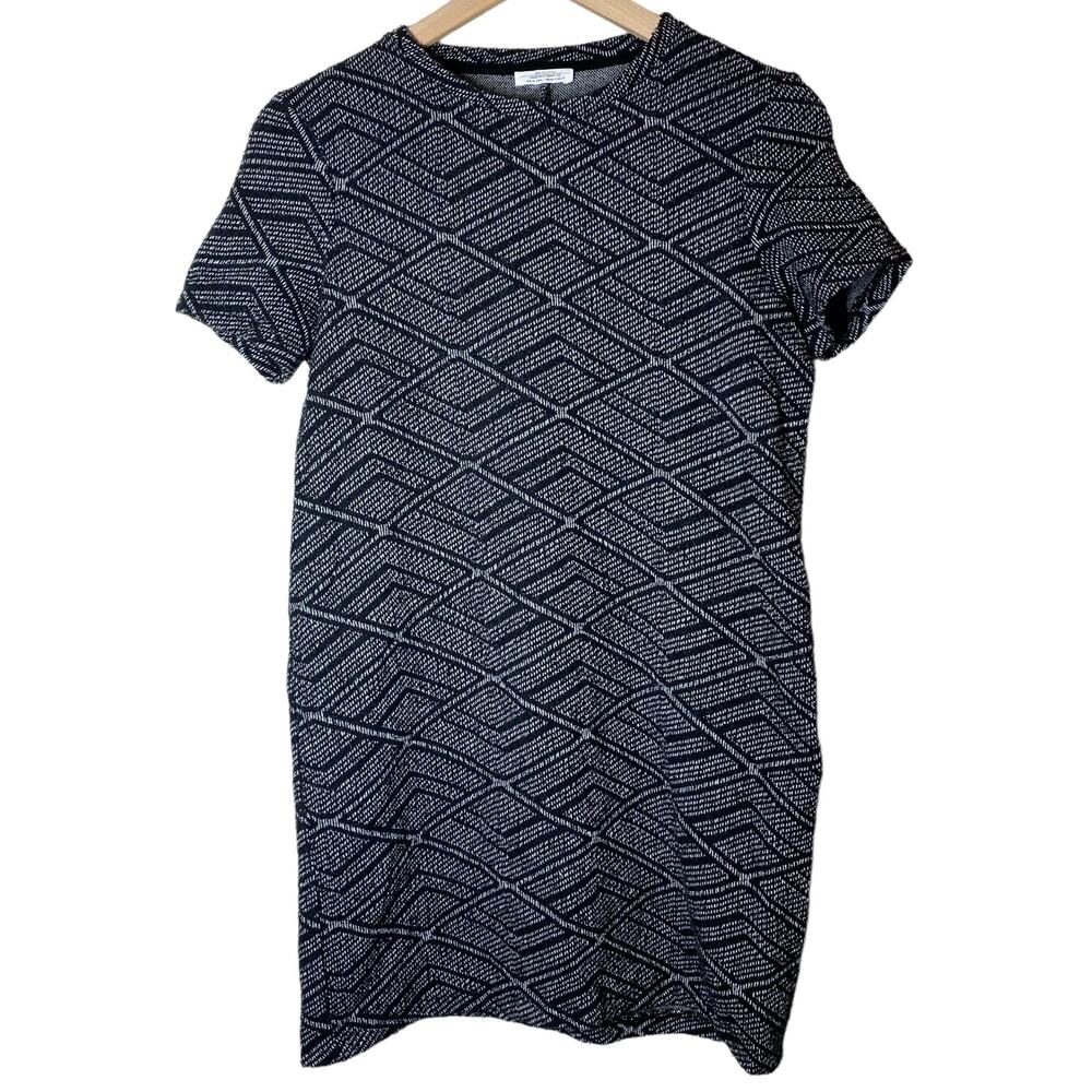 Zara Women's Trafaluc Black White Patterned T-Shirt Dress Size‎ Small